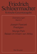 Cover: Joseph Fawcett, Predigten Mungo Park, Reisen im Innern von Afrika - De Gruyter