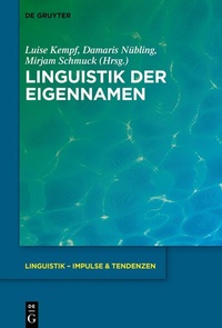 Abbildung von: Linguistik der Eigennamen - De Gruyter