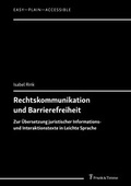 Cover: Rechtskommunikation und Barrierefreiheit - Frank & Timme