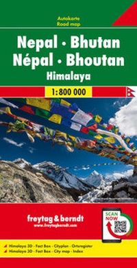 Abbildung von: Nepal - Bhutan, Autokarte 1:800.000 - Freytag-Berndt und ARTARIA