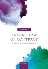 Enlarge image Cover: Anson's Law of Contract - Oxford University Press