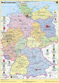 Abbildung von: Deutschland politisch mit Bundesländerwappen - Stiefel Eurocart