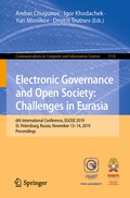 Cover: Electronic Governance and Open Society: Challenges in Eurasia - Springer