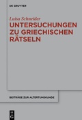 Cover: Untersuchungen zu antiken griechischen R&auml;tseln - De Gruyter