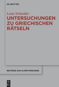 Cover: Untersuchungen zu antiken griechischen R&auml;tseln - De Gruyter