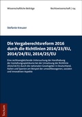 Cover: Die Vergaberechtsreform 2016 durch die Richtlinien 2014/23/EU, 2014/24/EU, 2014/25/EU - Tectum Wissenschaftsverlag