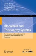 Cover: Blockchain and Trustworthy Systems - Springer