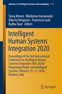 Enlarge image Cover: Intelligent Human Systems Integration 2020 - Springer