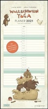 Cover: Wollschwein-Yoga 2021 - Planer f&uuml;r Paare und Familien - Mit zwei bis vier Spalten - Format 22 x 49,5 cm - DuMont Kalenderverlag