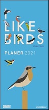 Cover: I LIke Birds 2021 ? Planer mit zwei Spalten ? Partner-Planer ? Notizkalender ? Illustriert von Stuart Cox ? Format 22 x 49,5 cm - DuMont Kalenderverlag