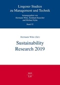 Cover: Sustainability Research 2019 - Lit Verlag