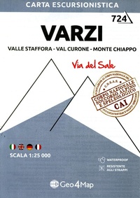 Abbildung von: Varzi. Valle Staffora, Val Curone, Monte Chiappo. Carta escursionistica 1:25.000 - Carta escursionistica;Geo4Map