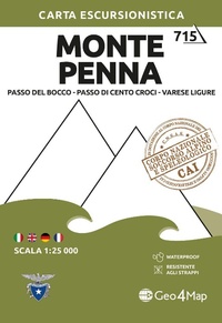 Abbildung von: Monte Penna. Passo del Bocco, Passo di Cento Croci, Varese Ligure 1:25.000 - Carta escursionistica;Geo4Map