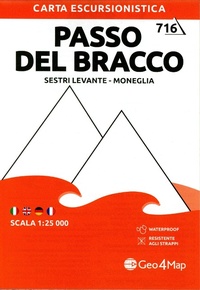 Abbildung von: Passo del Bracco - Sestri Levante - Moneglia. Carta escursionistica 1:25.000 - Carta escursionistica;Geo4Map