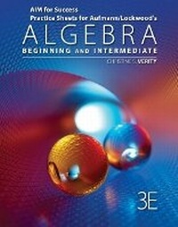 Enlarge image Cover: AIM for Success Practice Sheets for Aufmann/Lockwood's Algebra: Beginning and Intermediate, 3rd - Wadsworth Publishing Co Inc