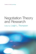 Cover: Negotiation Theory and Research - Psychology Press Ltd