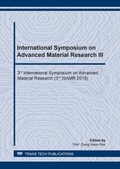 Cover: International Symposium on Advanced Material Research III - Trans Tech Publications Ltd