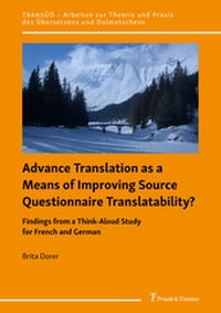 Enlarge image Cover: Advance Translation as a Means of Improving Source Questionnaire Translatability? - Frank & Timme