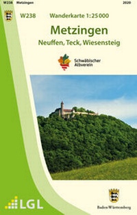 Abbildung von: W238 Wanderkarte 1:25 000 Metzingen - Landesamt für Geoinformation und Landentwicklung Baden-Württemberg (LGL)