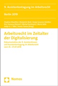 Cover: Arbeitsrecht im Zeitalter der Digitalisierung - Nomos