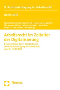 Abbildung von: Arbeitsrecht im Zeitalter der Digitalisierung - Nomos