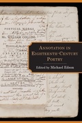 Cover: Annotation in Eighteenth-Century Poetry - Lehigh University Press