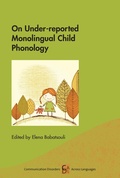 Cover: On Under-reported Monolingual Child Phonology - Multilingual Matters