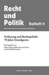 Abbildung von: Verfassung und Rechtspolitik: 70 Jahre Grundgesetz. - Duncker & Humblot