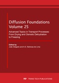 Cover: Advanced Topics in Transport Processes: From Drying and Osmotic Dehydration to Freezing - Trans Tech Publications Ltd