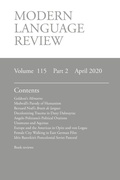 Cover: Modern Language Review (115 - Modern Humanities Research Association