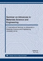 Cover: Seminar on Advances in Materials Science and Engineering - Trans Tech Publications Ltd