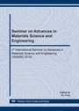 Cover: Seminar on Advances in Materials Science and Engineering - Trans Tech Publications Ltd