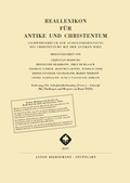 Cover: Reallexikon f&uuml;r Antike und Christentum - Hiersemann, A