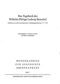 Cover: Das Tagebuch des Wilhelm Philipp Ludwig Beuschel - Historischer Verein f&uuml;r Oberfranken