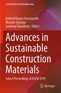 Cover: Advances in Sustainable Construction Materials - Springer