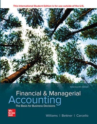 Enlarge image Cover: ISE Financial & Managerial Accounting - McGraw-Hill Education