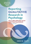 Cover: Reporting Qualitative Research in Psychology - American Psychological Association