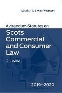 Abbildung von: Avizandum Statutes on Scots Commercial & Consumer Law - Edinburgh University Press
