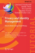 Cover: Privacy and Identity Management. Data for Better Living: AI and Privacy - Springer