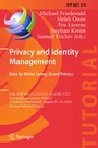 Cover: Privacy and Identity Management. Data for Better Living: AI and Privacy - Springer