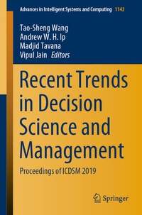 Enlarge image Cover: Recent Trends in Decision Science and Management - Springer
