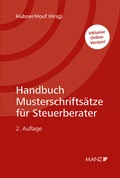 Cover: Handbuch Musterschrifts&auml;tze f&uuml;r Steuerberater - Manz