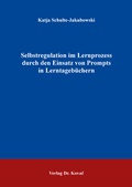 Abbildung von: Selbstregulation im Lernprozess durch den Einsatz von Prompts in Lerntagebüchern - Kovac, Dr. Verlag