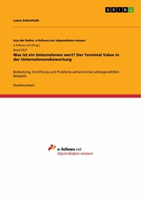 Abbildung von: Was ist ein Unternehmen wert? Der Terminal Value in der Unternehmensbewertung - GRIN Verlag