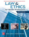 Cover: ISE Law & Ethics for Health Professions - McGraw-Hill Education