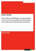 Cover: Eine Analyse zur Bildung von transnational advocacy networks anhand des Netzwerkes im brasilianischen Bundesstaat Rond&ocirc;nia - GRIN Verlag