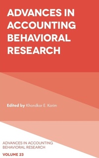 Enlarge image Cover: Advances in Accounting Behavioral Research - Emerald Publishing Limited