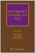 Cover: Paterson's Licensing Acts 2021 - Butterworths Law