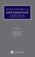 Cover: Duncan and Neill on Defamation - Butterworths Law