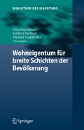 Cover: Wohneigentum f&uuml;r breite Schichten der Bev&ouml;lkerung - Springer